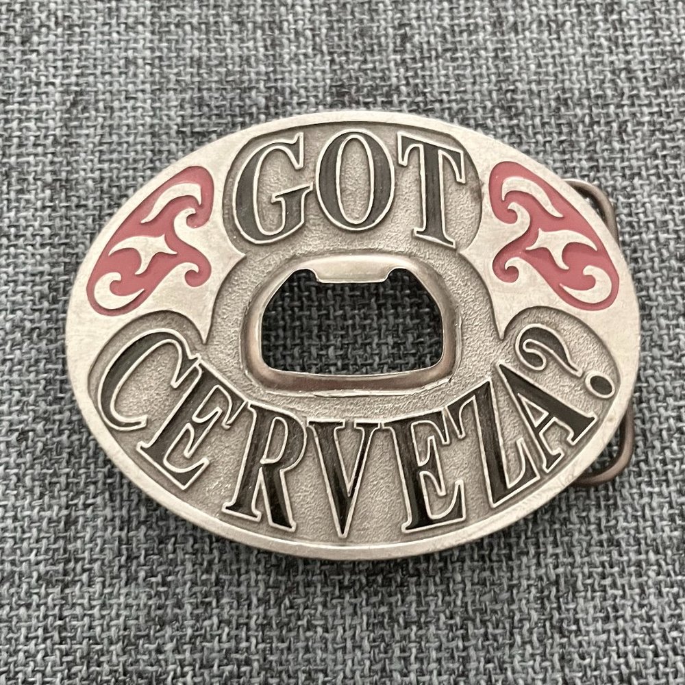 "Got Cerveza?" Belt Buckle Bottle Opener